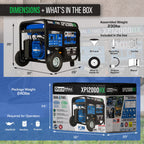DuroMax XP13000HX 13,000-Watt Dual Fuel Portable Generator - Gas & Propane, Electric Start, Whole Home Power Backup, Transfer Switch Ready, RV & Emergency Ready Gronata