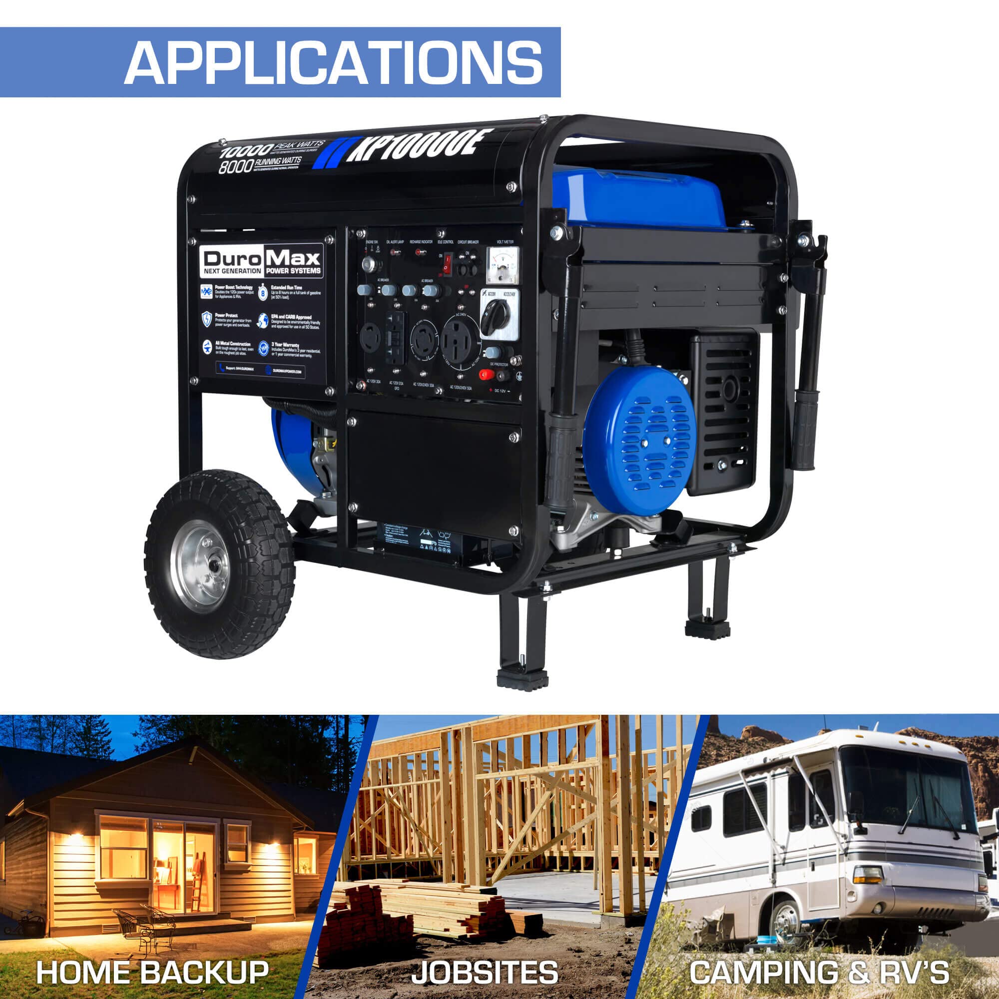 DuroMax XP5500EH 5,500-Watt Dual Fuel Portable Generator - Gas & Propane, Electric Start, RV & Emergency Ready Gronata