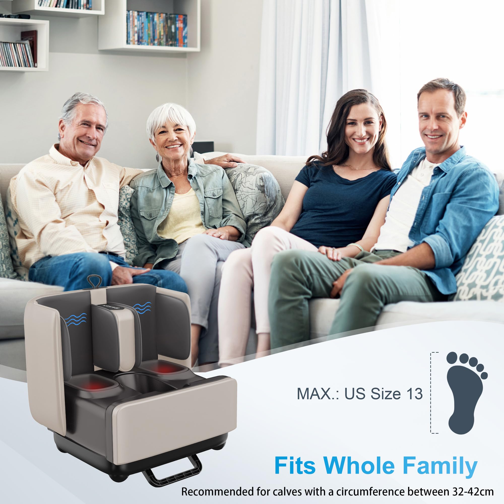 COMFIER 2 in 1 FSA Foot Massager Machine,HSA Shiatsu Foot and Calf Massager with Heat,Kneading,Vibration,Compression Massagers for Feet Health,Plantar Fasclitis,Father‘s Day Gift for Dad Gronata