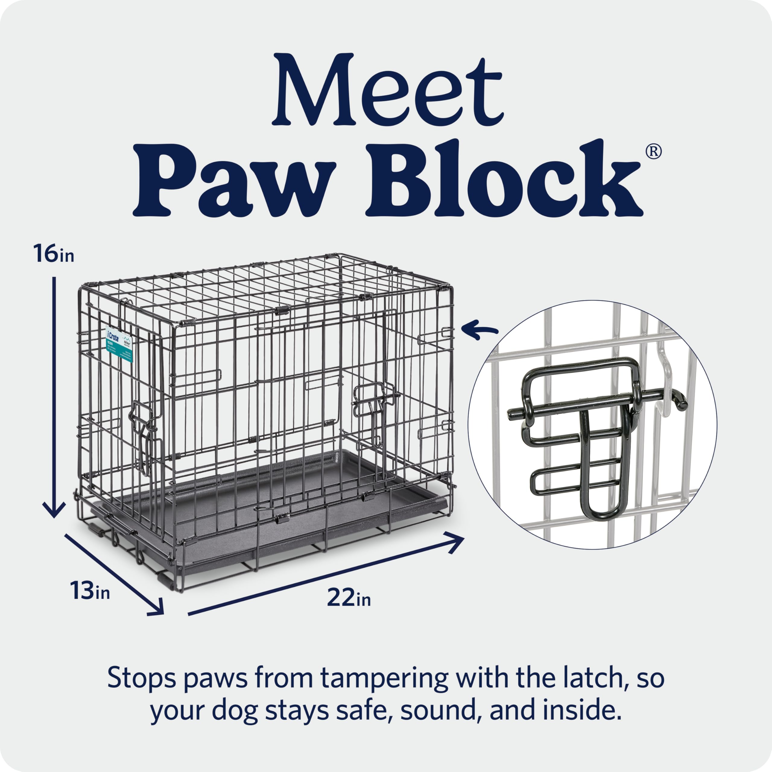 MidWest Homes for Pets 30-Inch iCrate for Medium Breeds, 21-40 lbs, Single Door Folding Dog Crate with Divider Panel, Leak-Proof Tray & Secure Latch, Portable, Durable & Easy to Assemble Gronata
