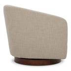 CHITA Swivel Accent Chair, Fully Assembled Fabric Barrel Armchair with FSC Certified Upholstered for Living Room, Bedroom and Office, Cream Gronata