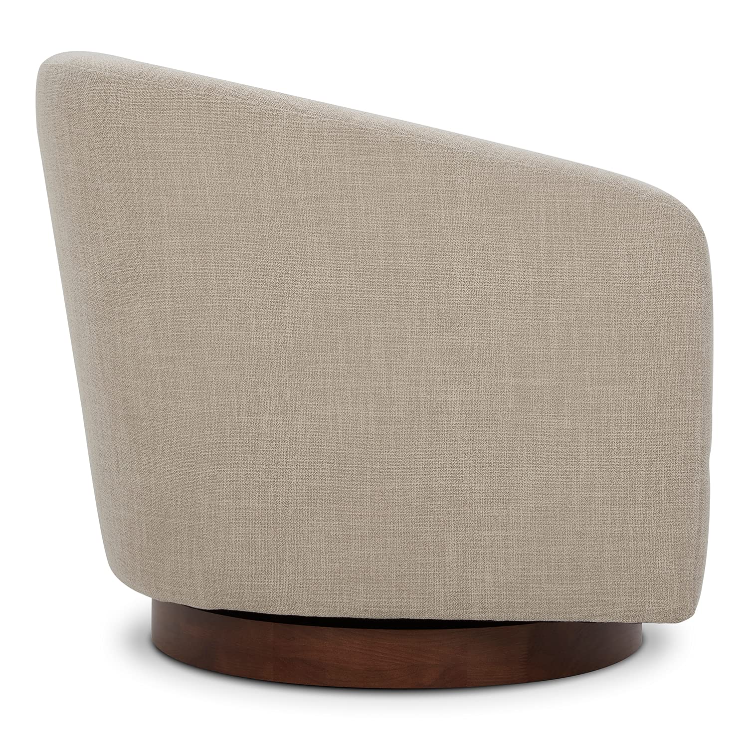 CHITA Swivel Accent Chair, Fully Assembled Fabric Barrel Armchair with FSC Certified Upholstered for Living Room, Bedroom and Office, Cream Gronata