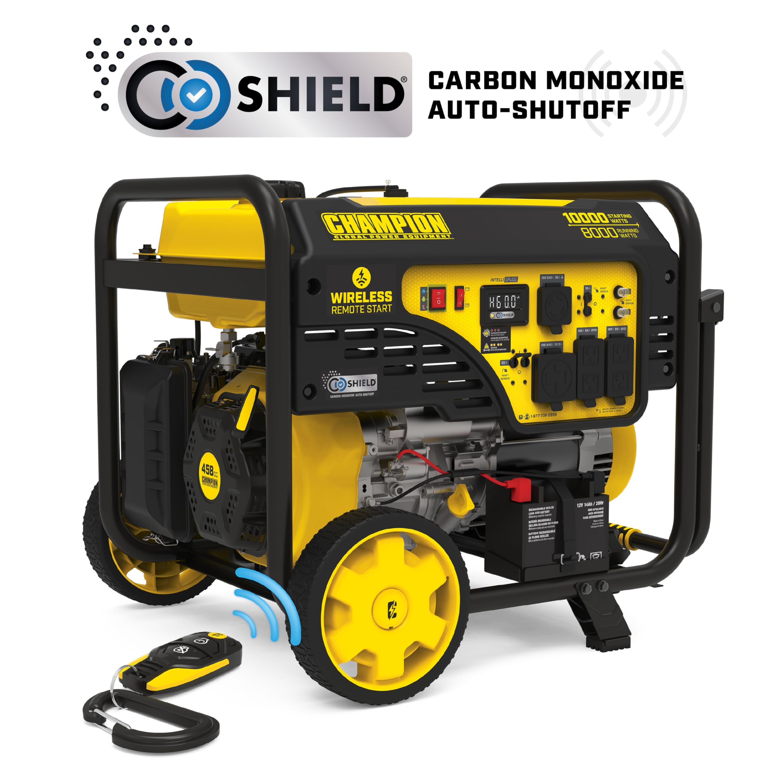 Champion Power Equipment 10,000-Watt Wireless Remote Start Home Backup Portable Generator with Free 3-Year Warranty Gronata