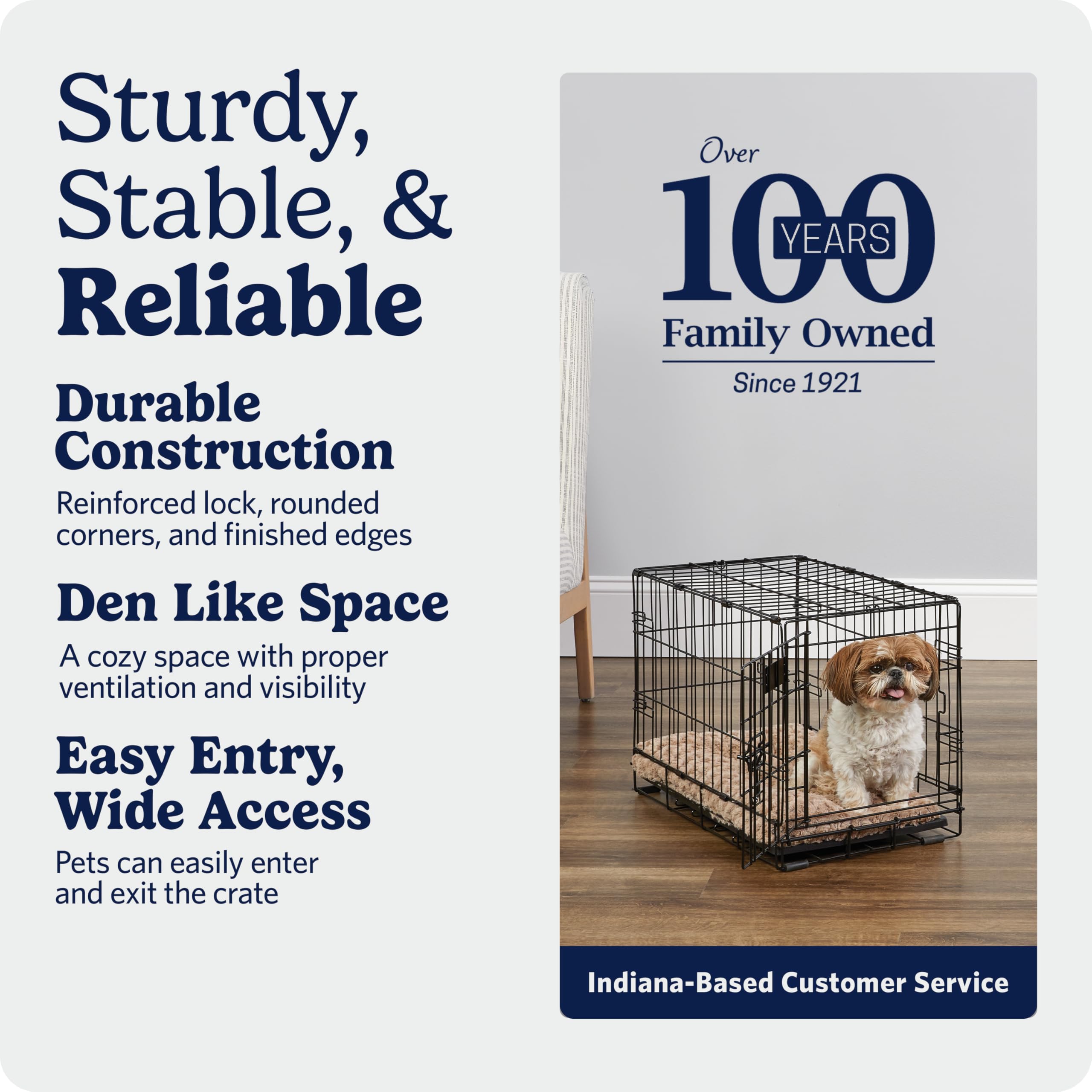 MidWest Homes for Pets 30-Inch iCrate for Medium Breeds, 21-40 lbs, Single Door Folding Dog Crate with Divider Panel, Leak-Proof Tray & Secure Latch, Portable, Durable & Easy to Assemble Gronata