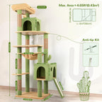 Globlazer Heavy Duty Cat Tree, 70 inch Sturdy Cat Tree for Indoor Cats Extra Large Cat Tower with Scratching Post, Hammock, Cat Condo for Adult Cats Kittens, F70 Pro, Light Grey Gronata