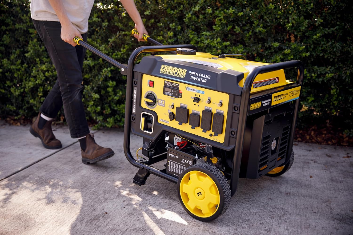 Champion Power Equipment 10,000-Watt Electric Start Home Backup Portable Open Frame Inverter Generator with Quiet Technology and Free 3-Year Warranty Gronata