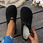 Ultra-soft Sweet Suede Round-toe Flat Lace-up Womens Shoes Gronata
