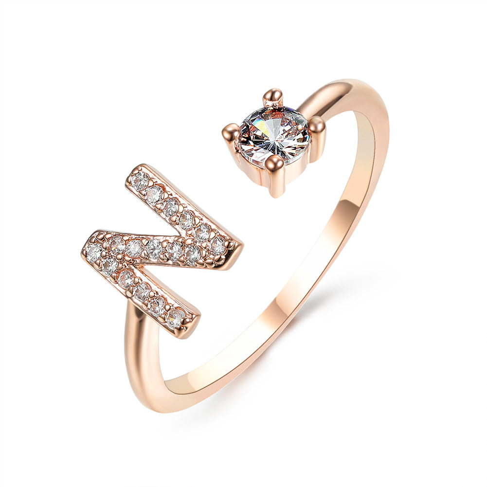 New Design Adjustable 26 Initial Letter Ring Fashion Jewelry For Women Simple Elegant Jewelry Gronata