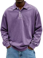 Fall Men's Long Sleeve Polo Shirts Casual Breathable Comfortable Tees Shirt Solid High Quality Sweatshirt Male T-Shirt Gronata