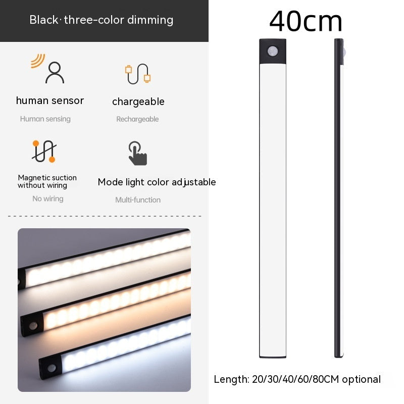 Smart Infrared Sensor Lamp Wireless Magnetic Long Cabinet Light With Rechargeable Hallway Wardrobe Gronata