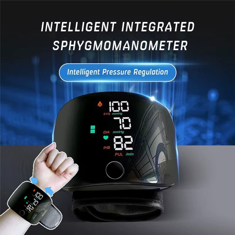 Wrist Sphygmomanometer Rechargeable Blood Pressure Meter Wrist Blood Pressure Eter Smart Touch Screen Blood Pressure Meter Household Electronics Gronata