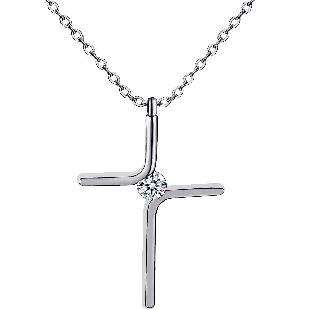 Cross Pendant New Simple Necklace Titanium Steel Plating Gronata