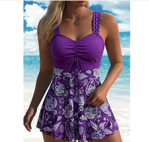 Split Sexy Bikini Conservative Skirt Boxer Pure Desire Beach Swimsuit Women Gronata