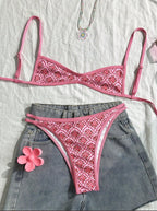 Tube-top Backless Lace-up Sexy Bikini Two-piece Swimsuit Gronata