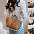 INS Litchi Pattern Shoulder Bag Fashion Zipper Bucket Bag High Capacity Totes Handbag For Women Gronata