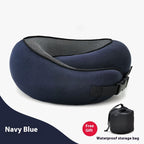 Travel Neck Pillow Non-Deformed Airplane Pillow Travel Neck Cushion Durable U-Shaped Travel Memory Cotton Nap Neck Pillow Gronata