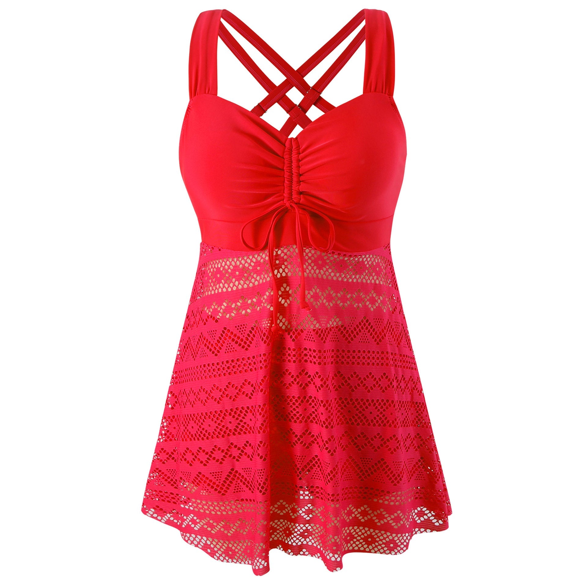 Korean Version Of Solid Color Lace One-piece Swimsuit Gronata