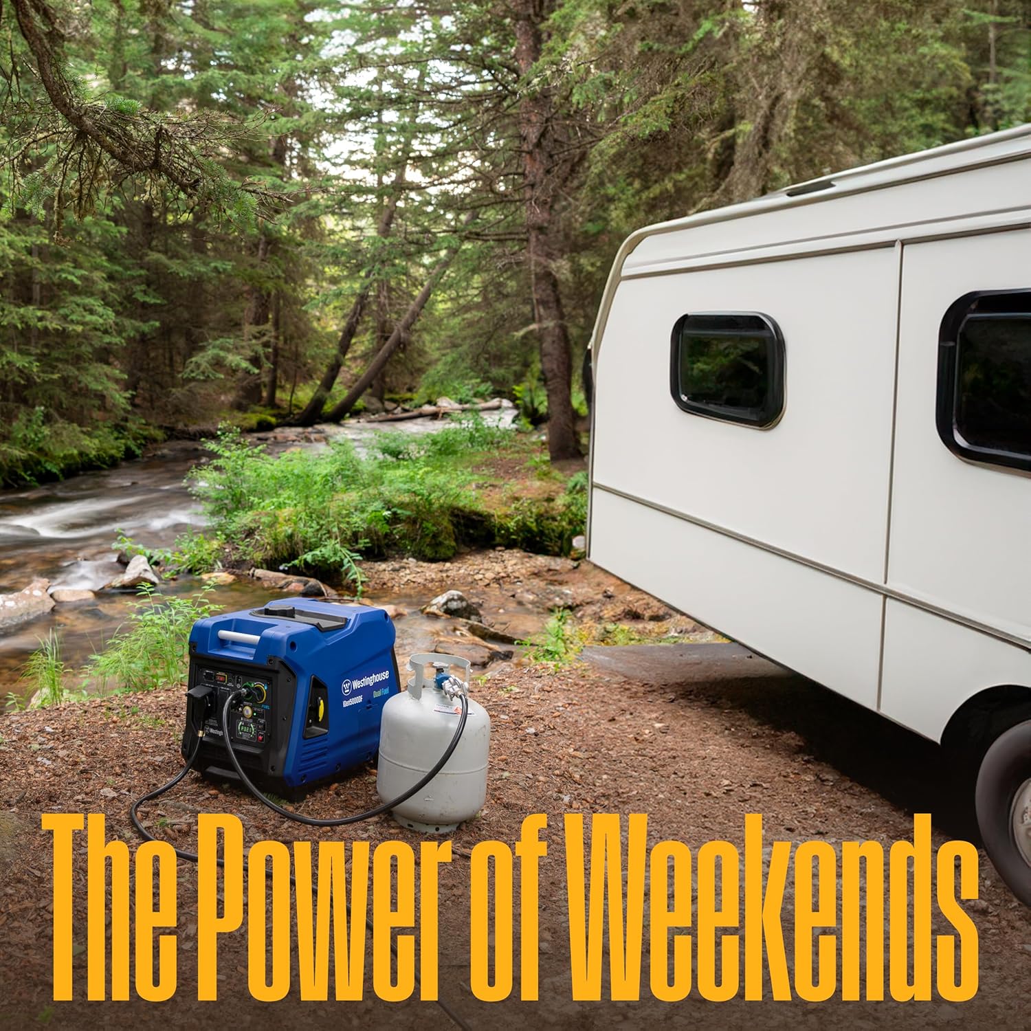 Westinghouse 5000 Peak Watt Super Quiet Dual Fuel Portable Inverter Generator, Remote Electric Start, Gas & Propane Powered, RV Ready 30A Outlet, Parallel Capable, Blue/Black Gronata