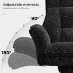 Big and Tall Office Chair, Flip Armrests for Pets & Cross Legged Sitting, Executive Ergonomic Computer Gaming Chair with Foot Rest, Teddy Fleece Wide Seat Reclining Desk Chair, White Vanity Chair Gronata