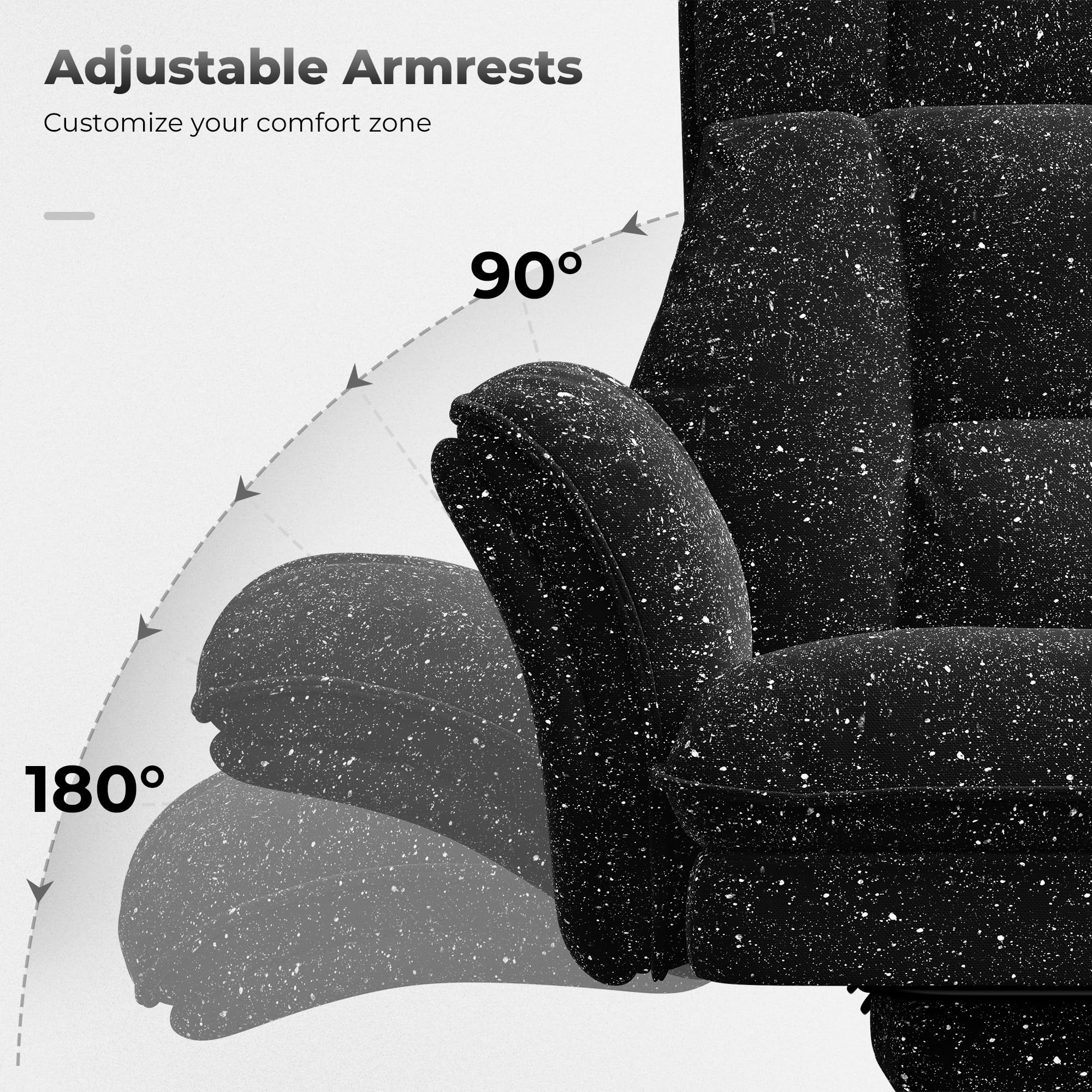 Big and Tall Office Chair, Flip Armrests for Pets & Cross Legged Sitting, Executive Ergonomic Computer Gaming Chair with Foot Rest, Teddy Fleece Wide Seat Reclining Desk Chair, White Vanity Chair Gronata