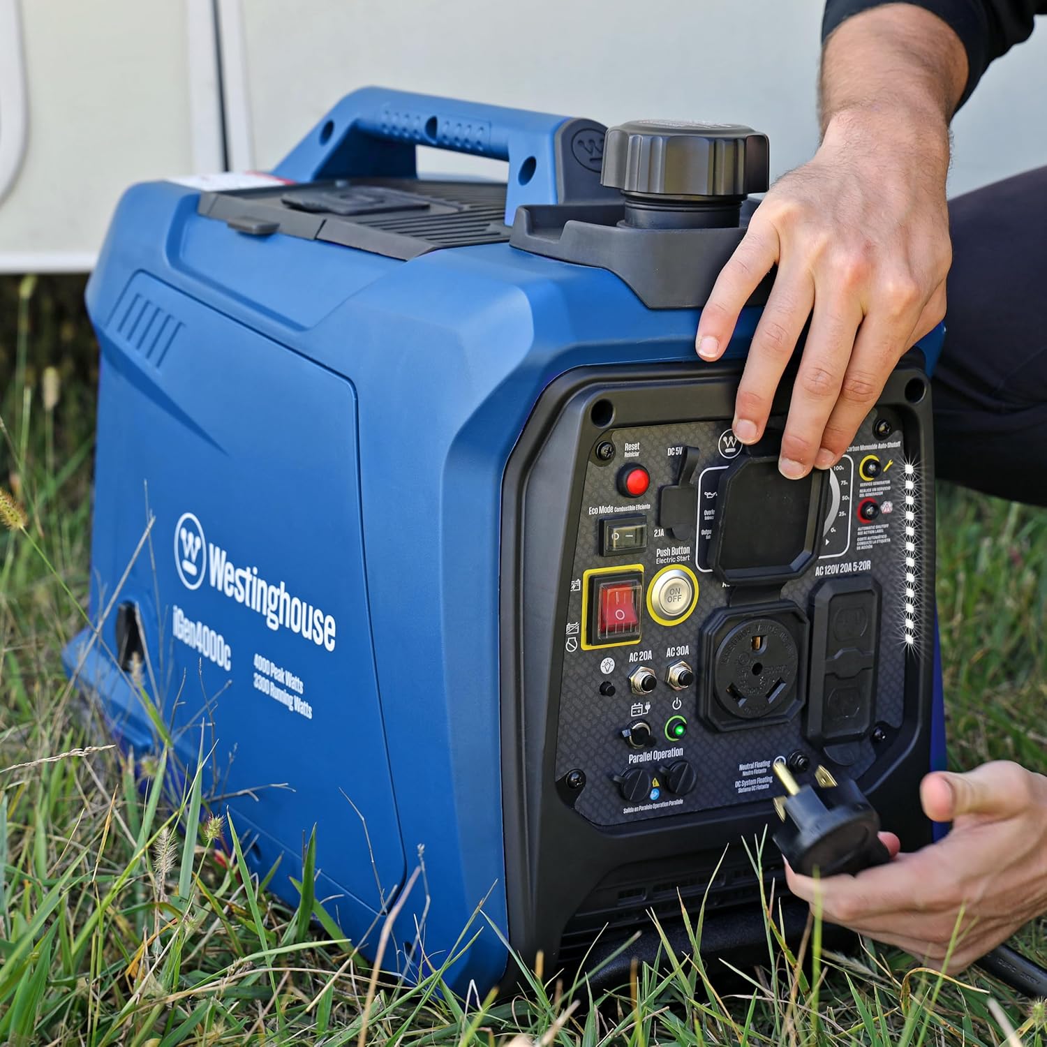 Westinghouse 4000 Peak Watt Super Quiet Portable Inverter Generator, Remote Electric Start with Auto Choke, RV Ready 30A Outlet, Gas Powered, CO Sensor, Parallel Capable Gronata