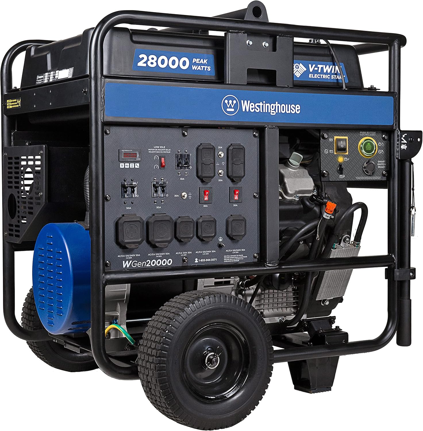 Westinghouse 9500 Peak Watt Dual Fuel Home Backup Portable Generator, Electric Start, Transfer Switch Ready, Gas & Propane Powered, CO Sensor Gronata