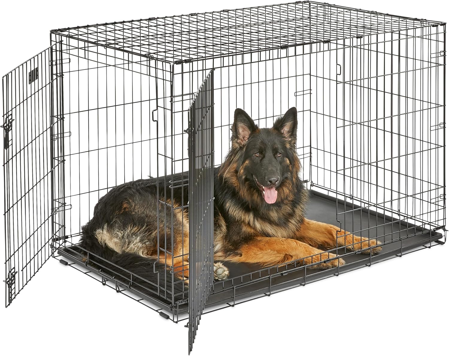 MidWest Homes for Pets 30-Inch iCrate for Medium Breeds, 21-40 lbs, Single Door Folding Dog Crate with Divider Panel, Leak-Proof Tray & Secure Latch, Portable, Durable & Easy to Assemble Gronata