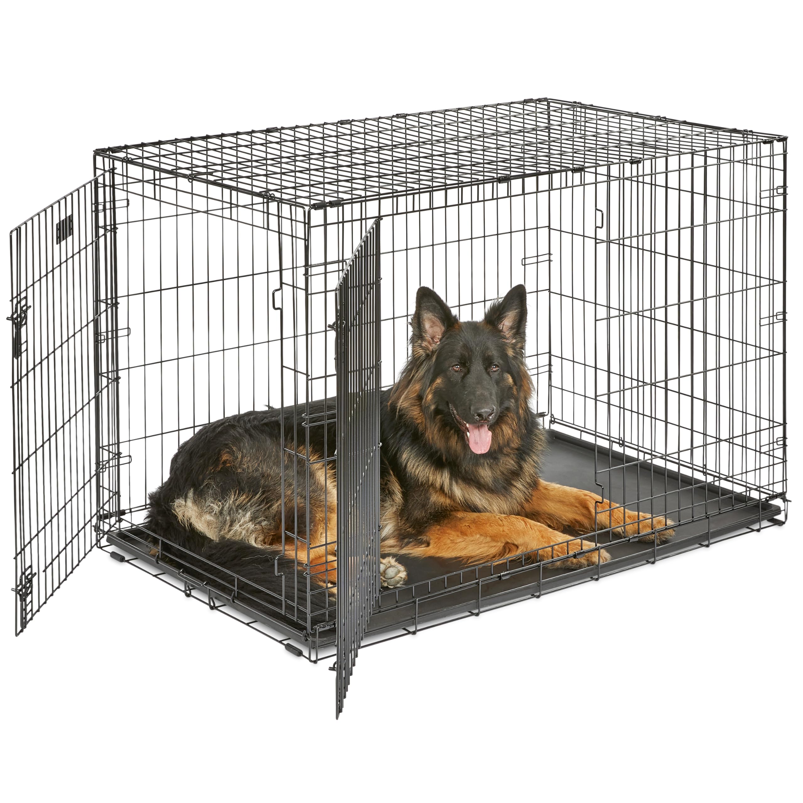 MidWest Homes for Pets 30-Inch iCrate for Medium Breeds, 21-40 lbs, Single Door Folding Dog Crate with Divider Panel, Leak-Proof Tray & Secure Latch, Portable, Durable & Easy to Assemble Gronata