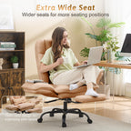 Office Chair,Big and Tall Heavy-Duty Executive Reclining Computer Gaming Chair with Footrest,Flip Armrests,Lumbar Pillow&Thicken Wider Seat for Criss Cross Legged Desk Vanity Chair,Teddy Fabric White Gronata
