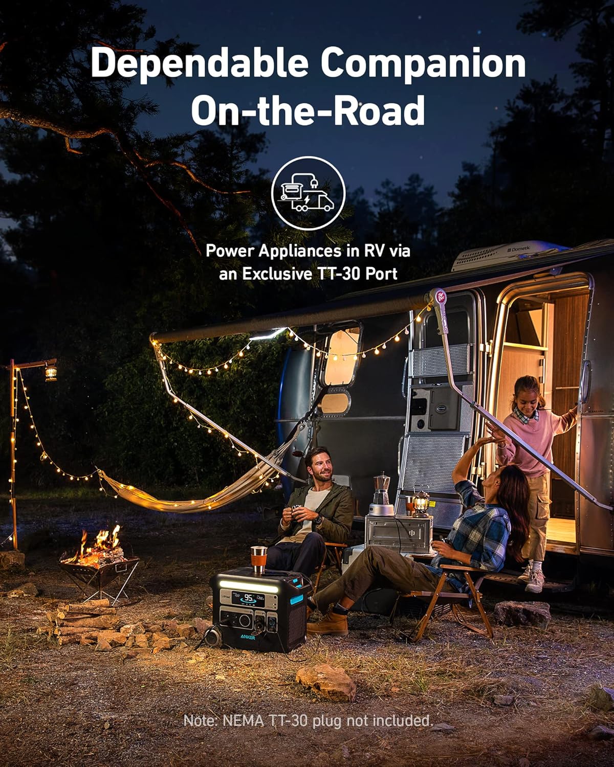 Anker SOLIX F2000 Solar Generator, 2048Wh Portable Power Station with LiFePO4 Batteries and 2× 200W Solar Panel, GaNPrime Technology, 4 AC Outlets Up to 2400W for Home, Power Outages, Camping, and RVs Gronata