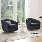 CHITA Swivel Accent Chair, Fully Assembled Fabric Barrel Armchair with FSC Certified Upholstered for Living Room, Bedroom and Office, Cream Gronata