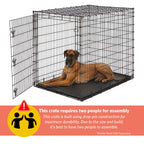 MidWest Homes for Pets 30-Inch iCrate for Medium Breeds, 21-40 lbs, Single Door Folding Dog Crate with Divider Panel, Leak-Proof Tray & Secure Latch, Portable, Durable & Easy to Assemble Gronata