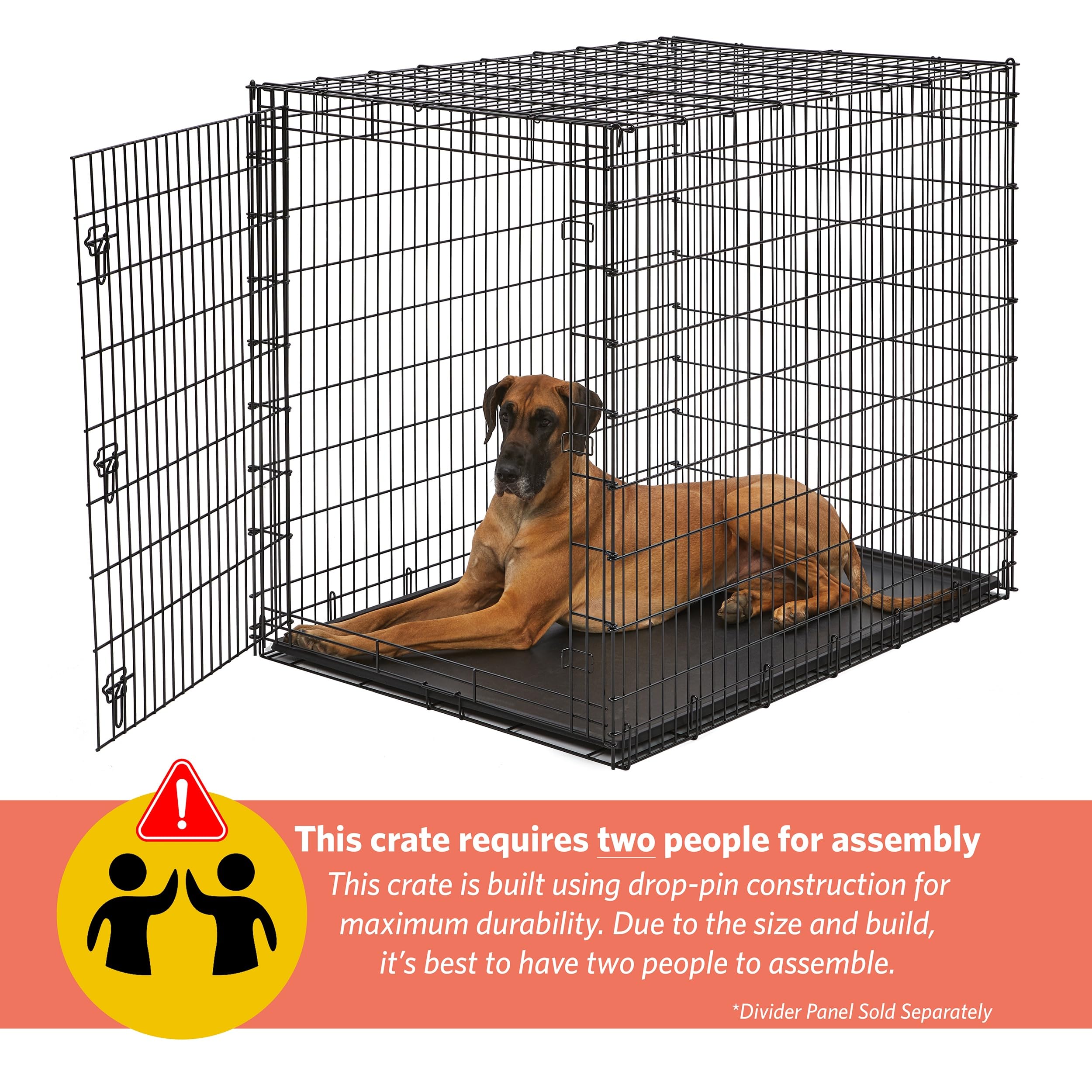 MidWest Homes for Pets 30-Inch iCrate for Medium Breeds, 21-40 lbs, Single Door Folding Dog Crate with Divider Panel, Leak-Proof Tray & Secure Latch, Portable, Durable & Easy to Assemble Gronata