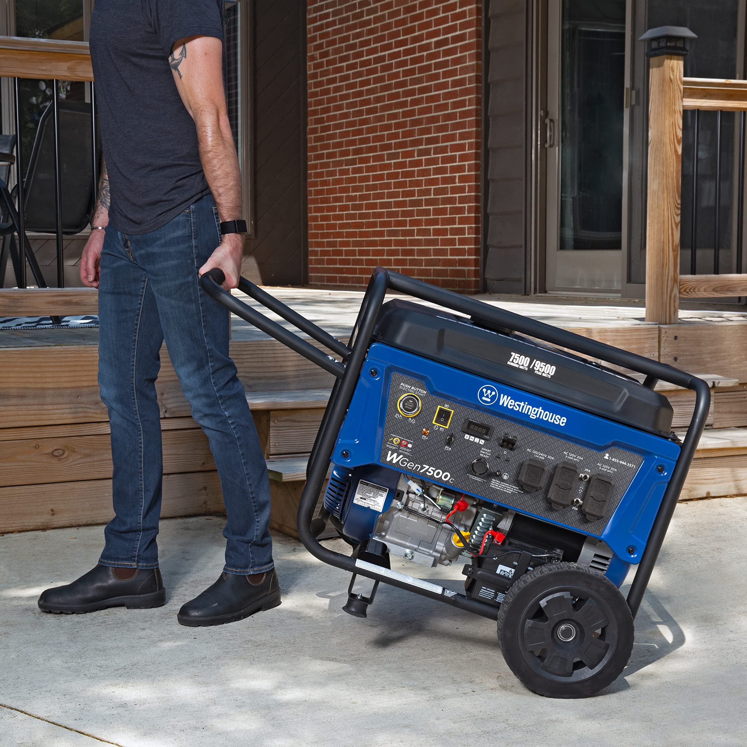 Westinghouse 12500 Peak Watt Home Backup Portable Generator, Remote Electric Start with Auto Choke, Transfer Switch Ready, Gas Powered, CO Sensor Gronata