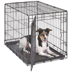 MidWest Homes for Pets 30-Inch iCrate for Medium Breeds, 21-40 lbs, Single Door Folding Dog Crate with Divider Panel, Leak-Proof Tray & Secure Latch, Portable, Durable & Easy to Assemble Gronata