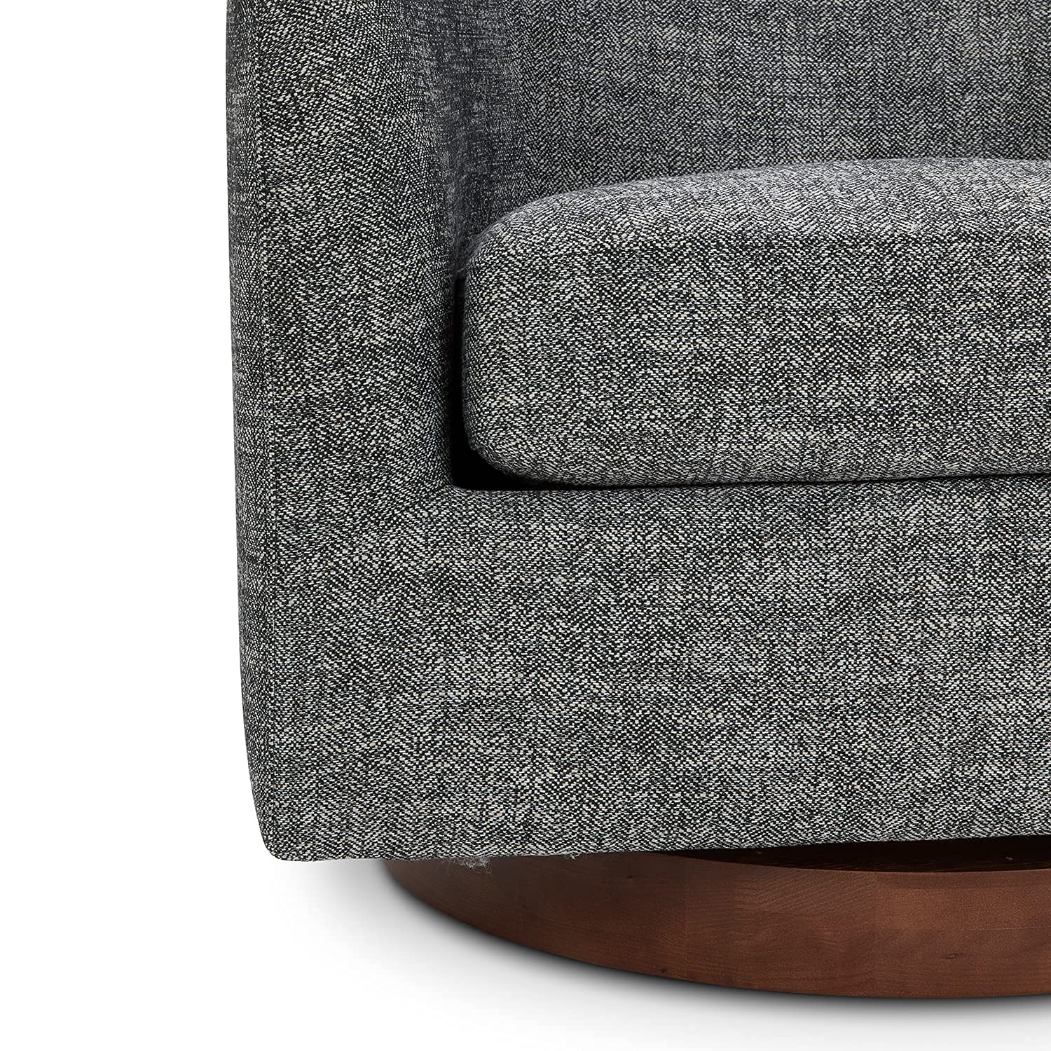 CHITA Swivel Accent Chair, Fully Assembled Fabric Barrel Armchair with FSC Certified Upholstered for Living Room, Bedroom and Office, Cream Gronata