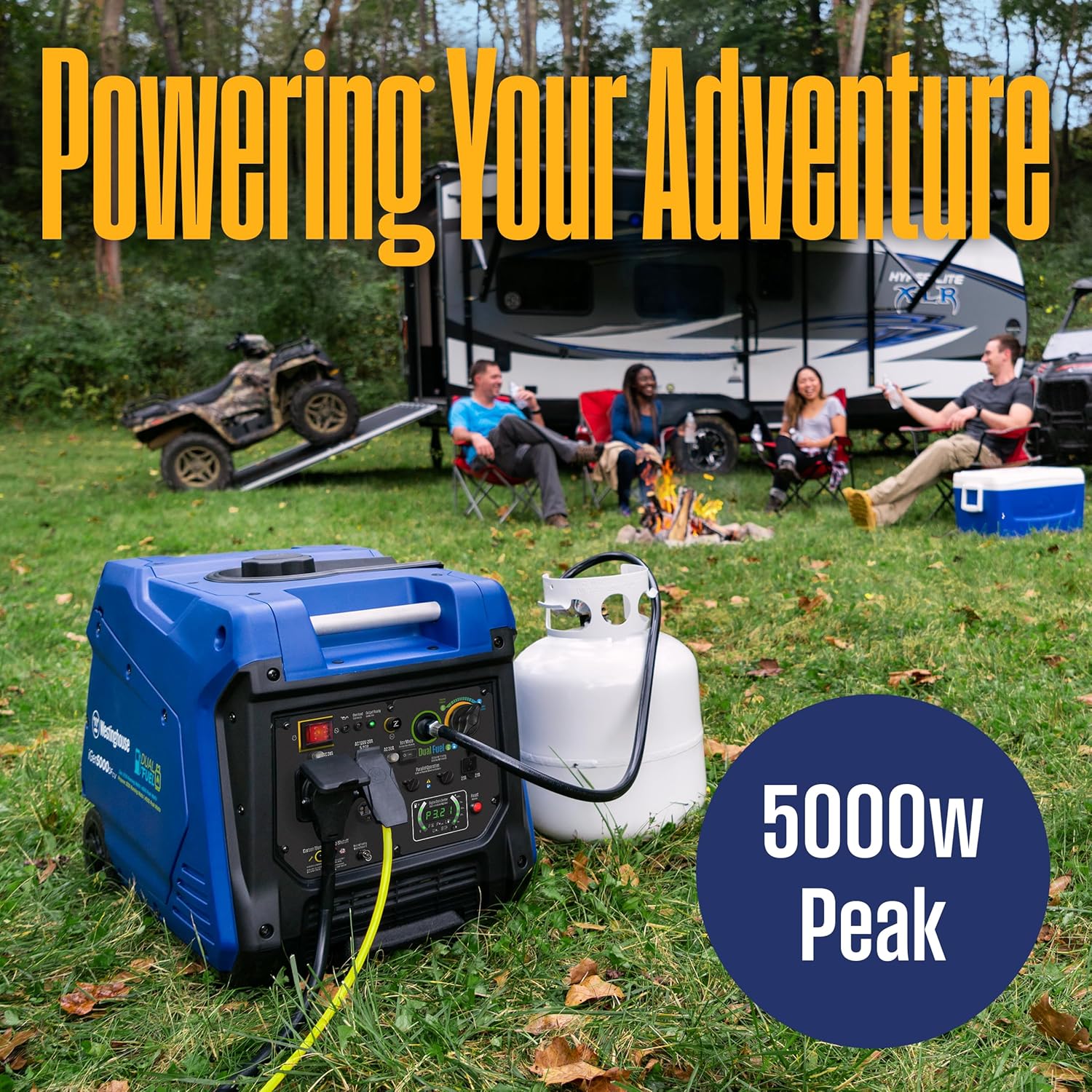 Westinghouse 5000 Peak Watt Super Quiet Dual Fuel Portable Inverter Generator, Wheel & Handle Kit, Gas & Propane Powered, RV Ready, CO Sensor, Parallel Capable Gronata