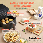 Cosori 9-in-1 TurboBlaze Air Fryer 6 Qt, PFAS-Free Ceramic Coating, 90°–450°F, Precise Heating for Even Results, Air Fry, Roast, Bake, Broil, Dry, Frozen, Proof, Reheat, Keep Warm, 120V, Dark Gray Gronata