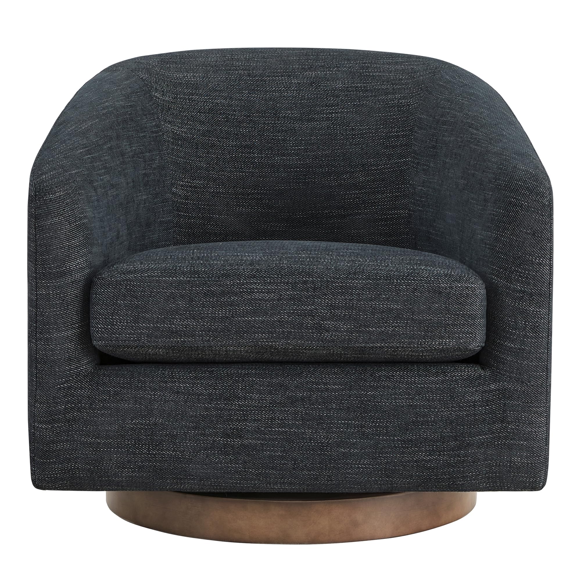 CHITA Swivel Accent Chair, Fully Assembled Fabric Barrel Armchair with FSC Certified Upholstered for Living Room, Bedroom and Office, Cream Gronata