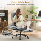 Office Chair,Big and Tall Heavy-Duty Executive Reclining Computer Gaming Chair with Footrest,Flip Armrests,Lumbar Pillow&Thicken Wider Seat for Criss Cross Legged Desk Vanity Chair,Teddy Fabric White Gronata