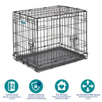 MidWest Homes for Pets 30-Inch iCrate for Medium Breeds, 21-40 lbs, Single Door Folding Dog Crate with Divider Panel, Leak-Proof Tray & Secure Latch, Portable, Durable & Easy to Assemble Gronata