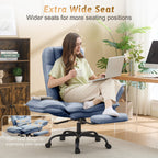 Office Chair,Big and Tall Heavy-Duty Executive Reclining Computer Gaming Chair with Footrest,Flip Armrests,Lumbar Pillow&Thicken Wider Seat for Criss Cross Legged Desk Vanity Chair,Teddy Fabric White Gronata
