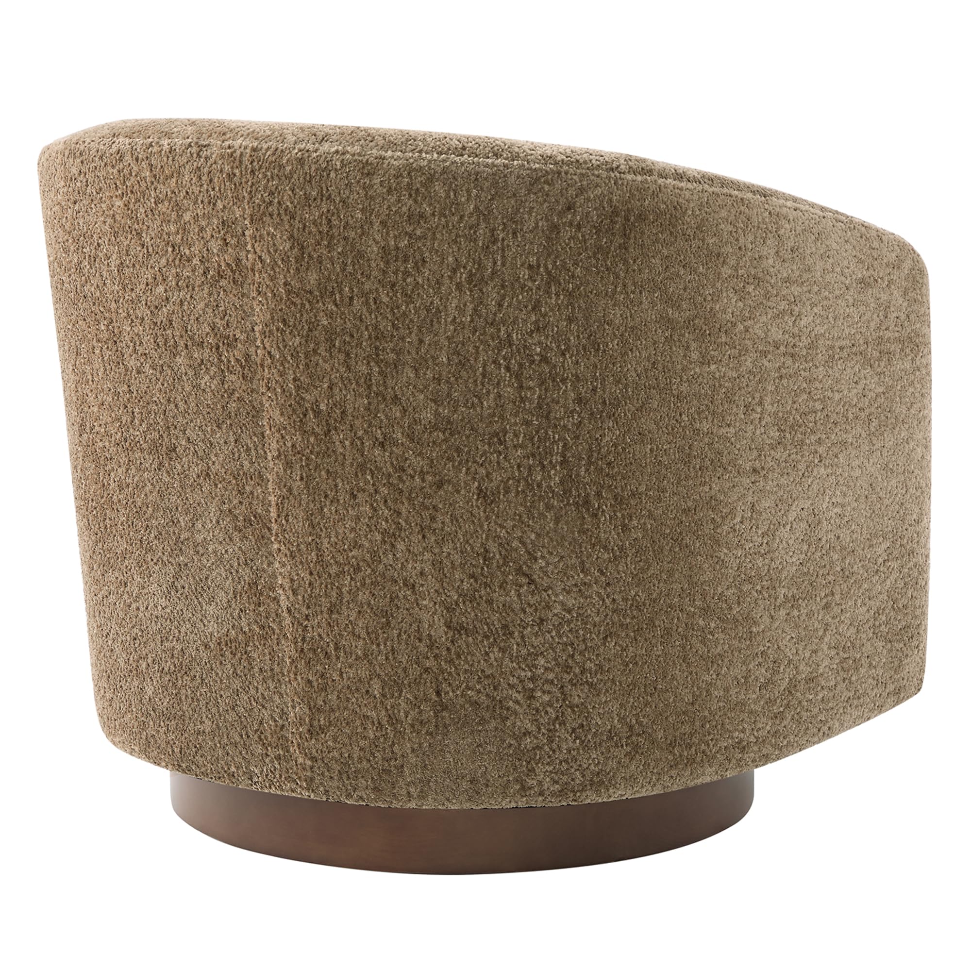 CHITA Swivel Accent Chair, Fully Assembled Fabric Barrel Armchair with FSC Certified Upholstered for Living Room, Bedroom and Office, Cream Gronata
