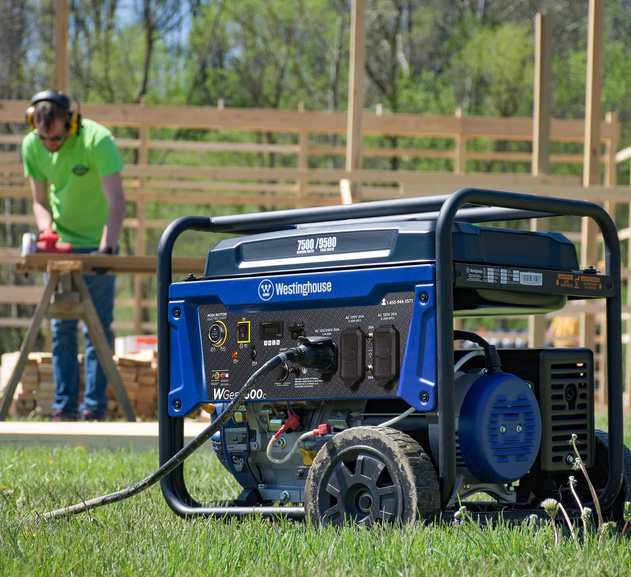 Westinghouse WGen9500DF Dual Fuel Home Backup Portable Generator, 12500 Peak Watts & 9500 Rated Watts, Remote Electric Start, Transfer Switch Ready, Gas and Propane Powered, CARB Compliant Gronata