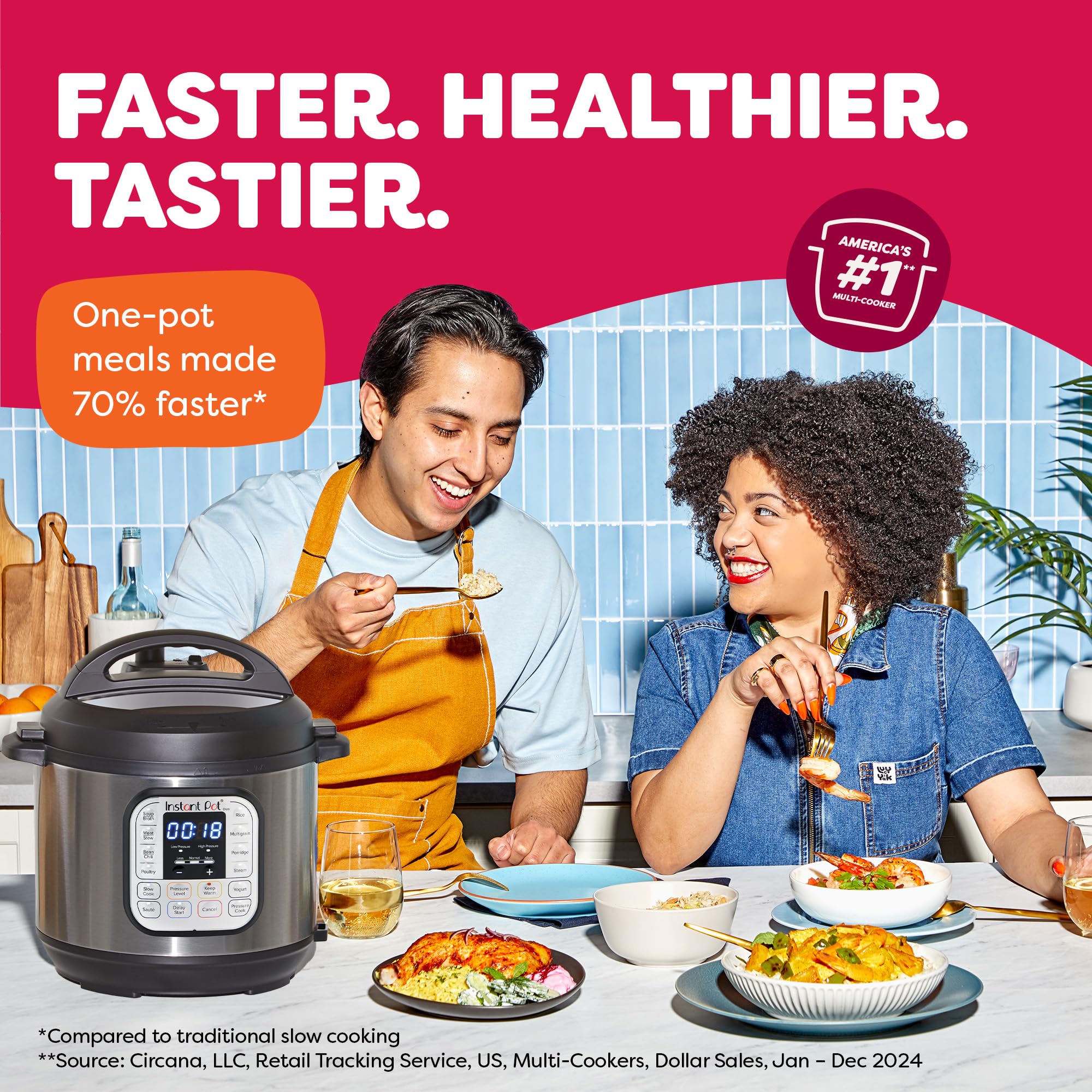 Instant Pot Duo 7-in-1 Electric Pressure Cooker, Slow Cooker, Rice, Steamer, Sauté, Yogurt Maker, Warmer & Sterilizer, Includes App With Over 800 Recipes, Stainless Steel, 6 Quart Gronata