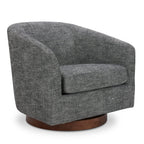 CHITA Swivel Accent Chair, Fully Assembled Fabric Barrel Armchair with FSC Certified Upholstered for Living Room, Bedroom and Office, Cream Gronata