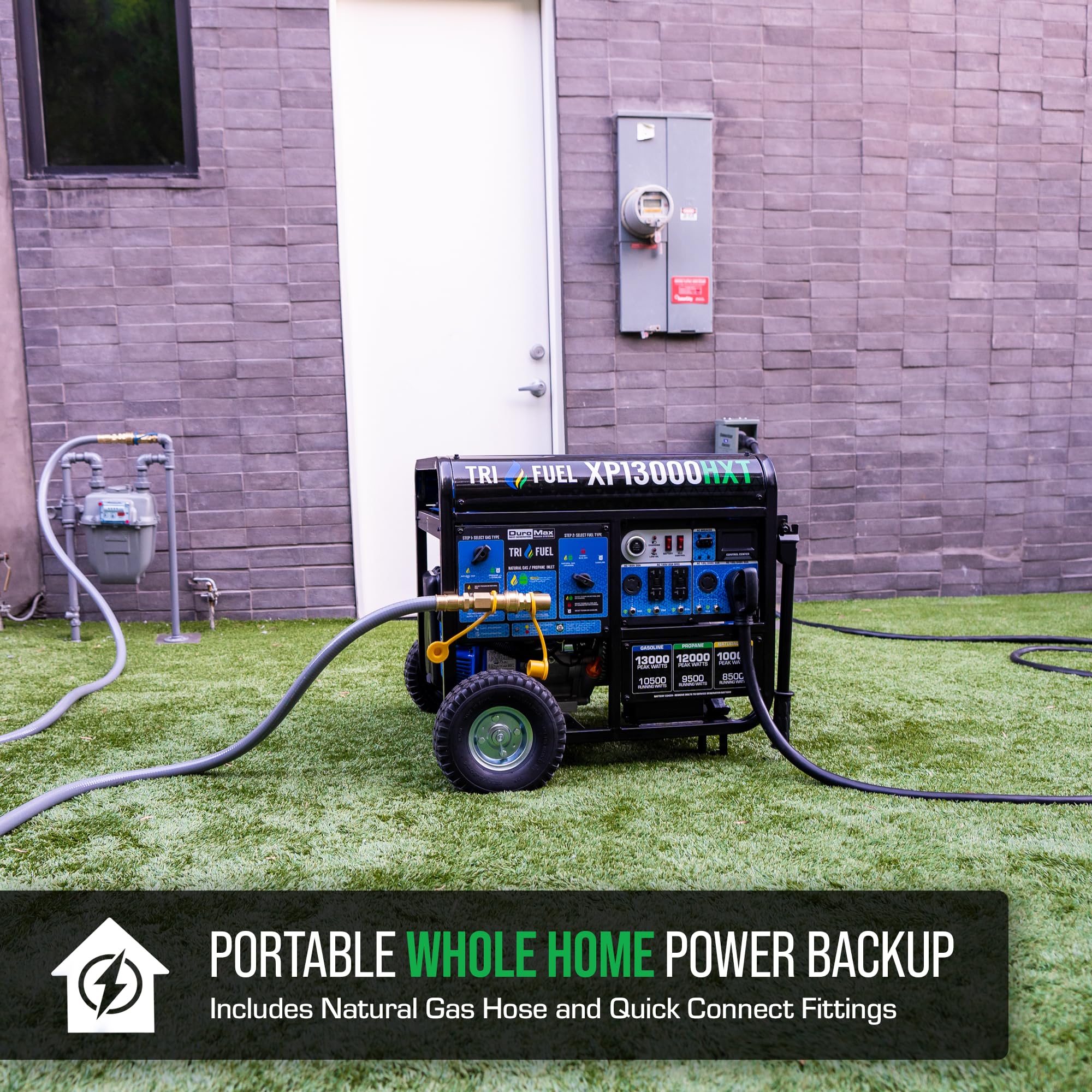DuroMax XP12000HX 12,000-Watt Dual Fuel Portable Generator - Gas & Propane, Electric Start, Whole Home Power Backup, Transfer Switch Ready, RV & Emergency Ready Gronata