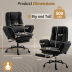 Office Chair,Big and Tall Heavy-Duty Executive Reclining Computer Gaming Chair with Footrest,Flip Armrests,Lumbar Pillow&Thicken Wider Seat for Criss Cross Legged Desk Vanity Chair,Teddy Fabric White Gronata