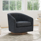 CHITA Swivel Accent Chair, Fully Assembled Fabric Barrel Armchair with FSC Certified Upholstered for Living Room, Bedroom and Office, Cream Gronata
