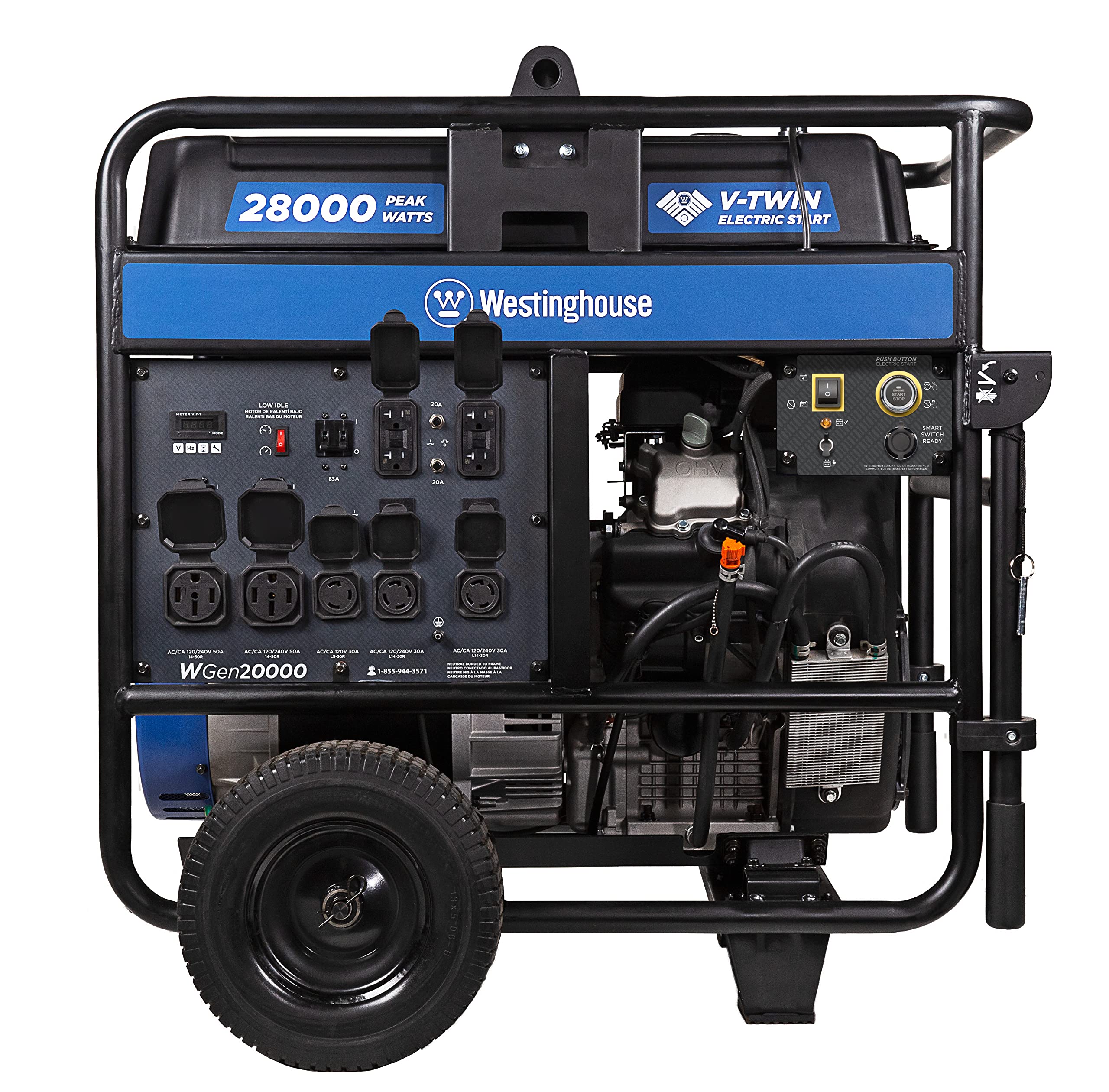 Westinghouse WGen7500DF Dual Fuel Home Backup Portable Generator, 9500 Peak Watts & 7500 Rated Watts, Remote Electric Start, Transfer Switch Ready, Gas & Propane Powered, CARB Compliant Gronata